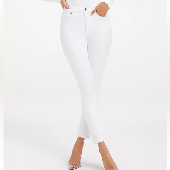 Good American Good Legs Crop High Rise Skinny Stretch Denim white. NWOT. - Picture 3 of 17